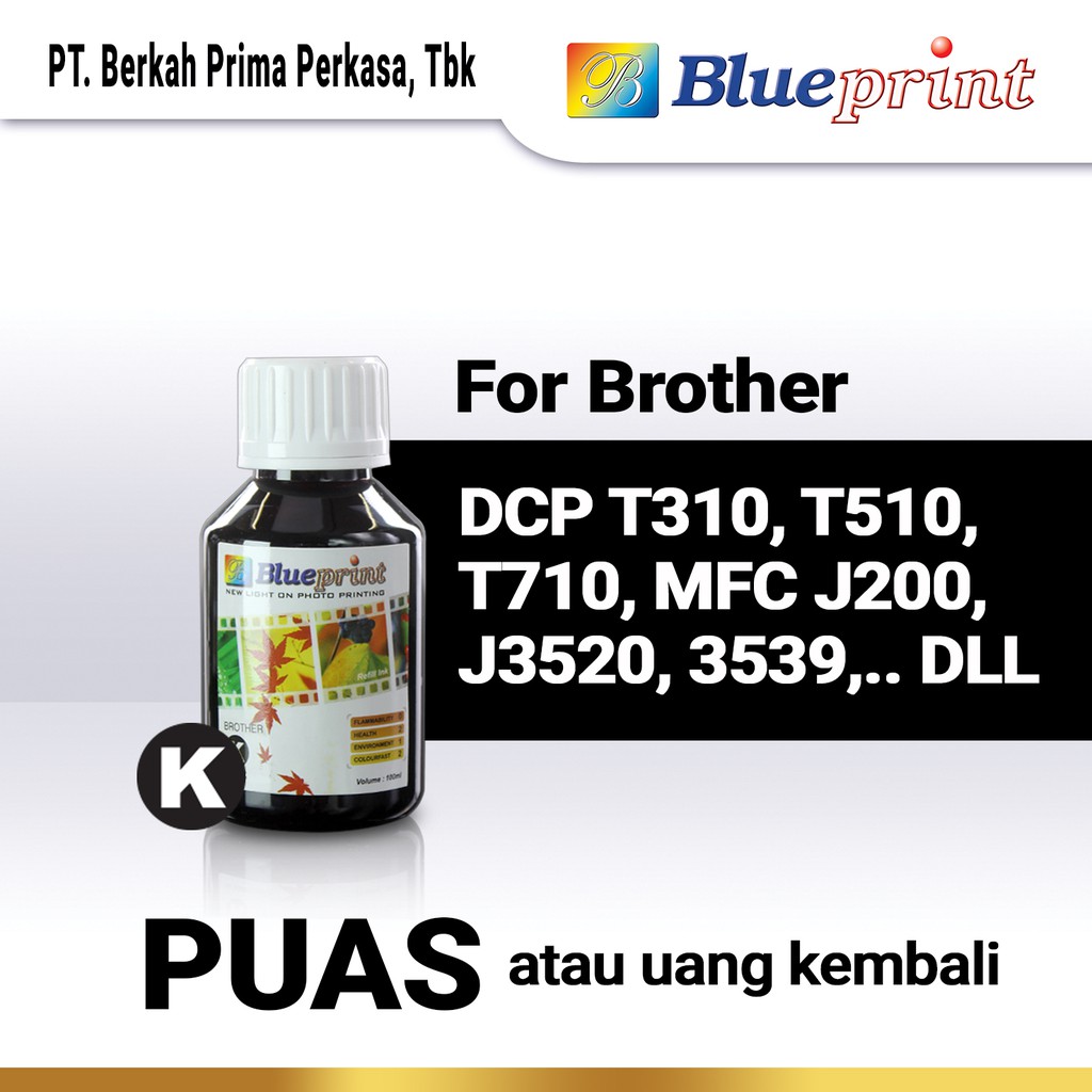 Tinta Brother BLUEPRINT Refill for Printer Brother 100ml Black - Hitam