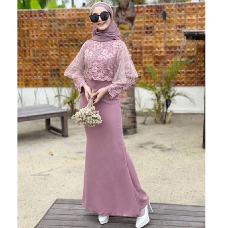 gamis duyung / gamis pesta / gamis kondangan / gaun mewah / gamis kekinian
