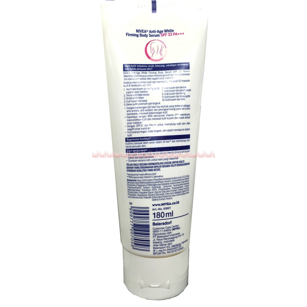 Nivea Anti Age 180ml White Firming body serum Nivea HandBody Sun Block SPF33