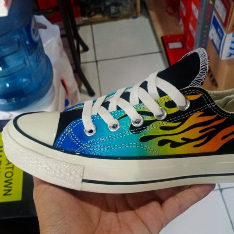 rainbow flame converse
