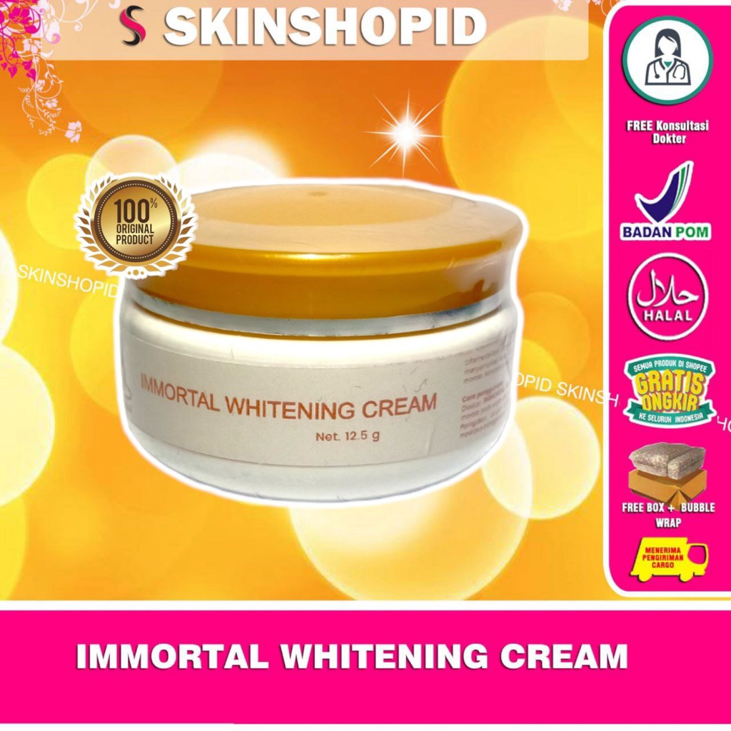 Immortal Whitening Cream 12,5gr Original / Krim Malam Pemutih Wajah BPOM Aman