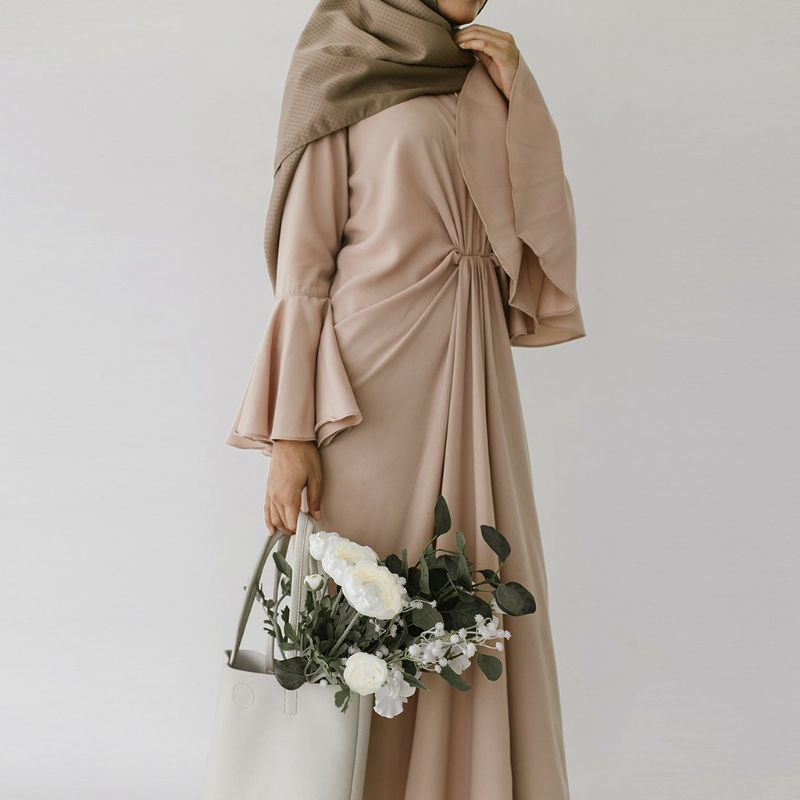 PRELOVED - ASKALABEL - BAJU GAMIS DRESS MUSLIM DRESS KONDANGAN DRESS BRIDESMAID - SAND