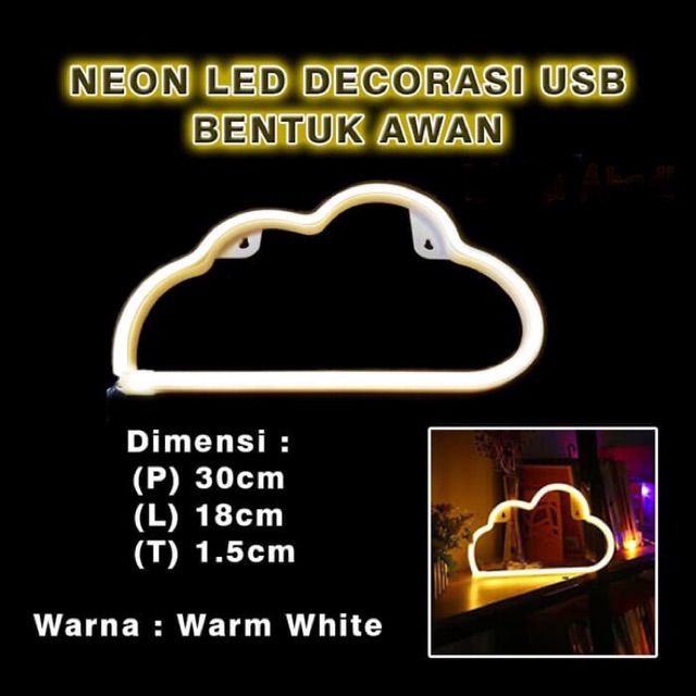 Lampu neon LED USB - Bentuk AWAN