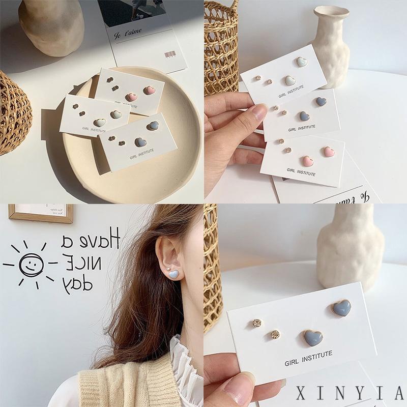 Xia.id Anting Tusuk Gantung Desain Hati Gaya Simple / Peri Untuk Wanita