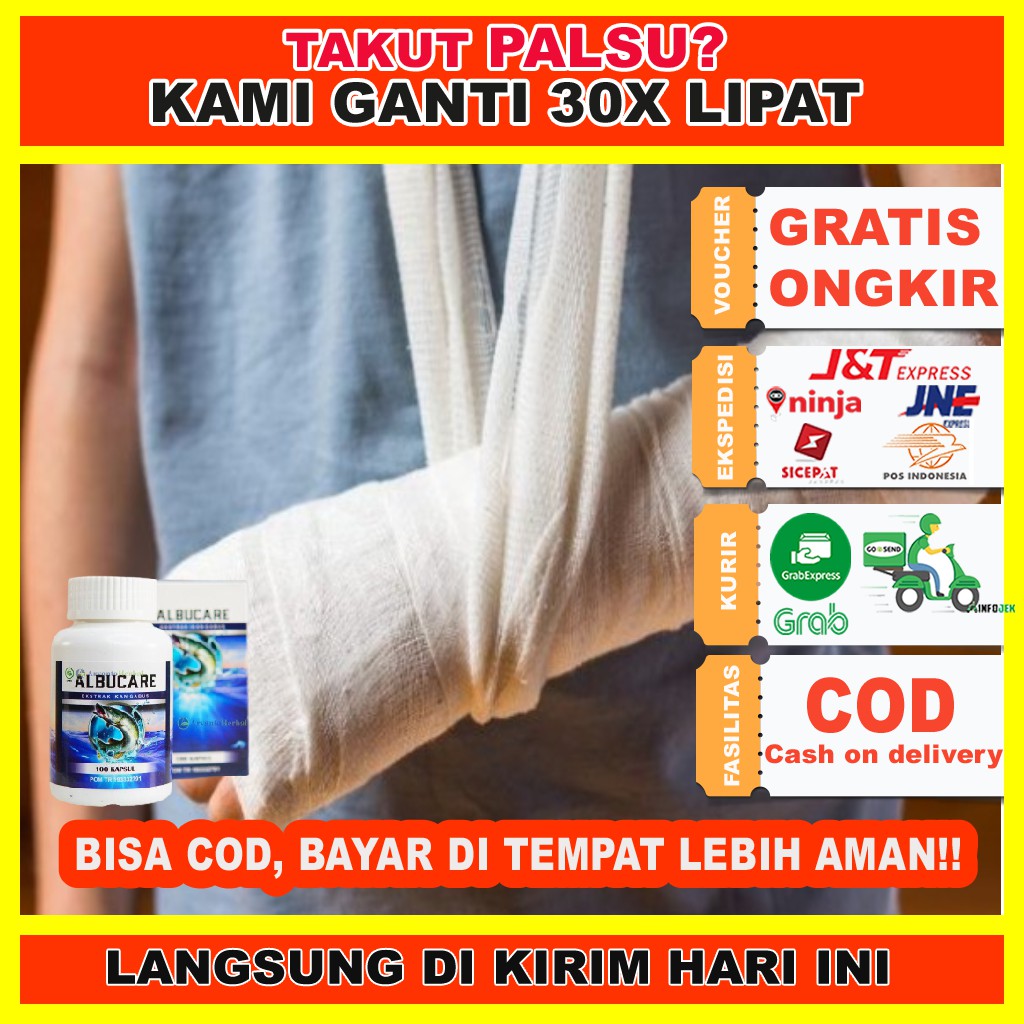 Kapsul Kutuk Ikan Gabus Premium/ Obat Patah Tulang Anak/ Tulang Retak/ Tulang Bergeser/ Albucare