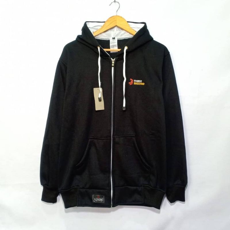 jaket hoodie 3second 3sch three second hitam keren banget