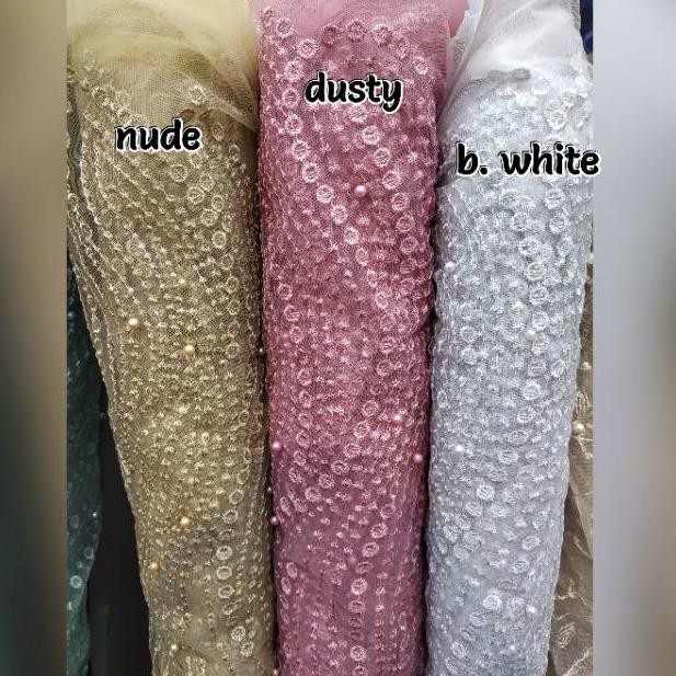 Kain Brokat Tile Mutiara Motif Akar Badai Bahan Tulle Brukat Bordir Tille Burkat Berukat Tule Kod Shopee Indonesia