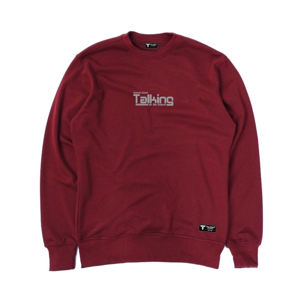 Talking Crewneck Pria Sweater Oversize Sablon