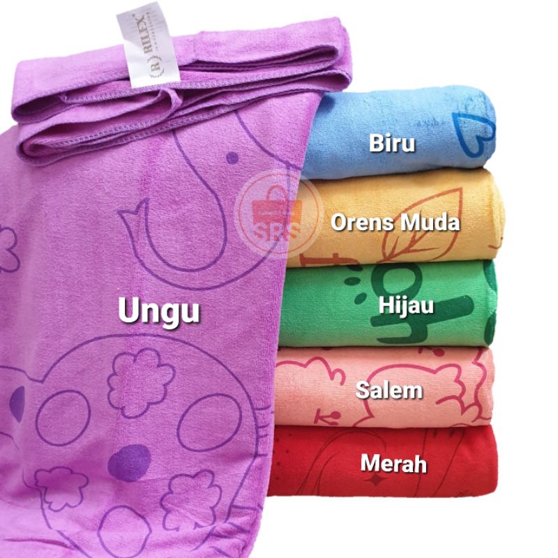 Handuk Bayi Microfiber JUMBO 140x70 cm | 120x60cm Handuk Motif Caracter Motif Random