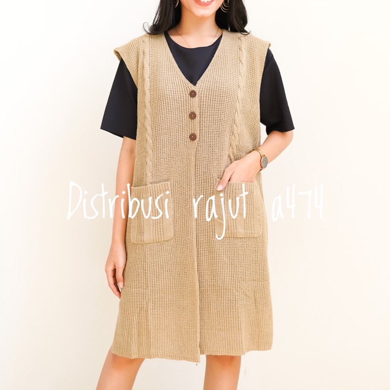 OUTER BLOUSE VEST RAJUT LONG TUNIK TEBAL