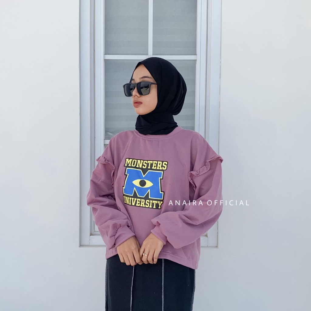 SWEATER WANIITA MONSTER UNIVERSITY ANAIRAOFFICIAL SWEATER OVERSIZE WANITA SWEATER CEWEK SWEATER OVERSIZE CEWEK CREWNECK CEWEK CREWNECK WANITA