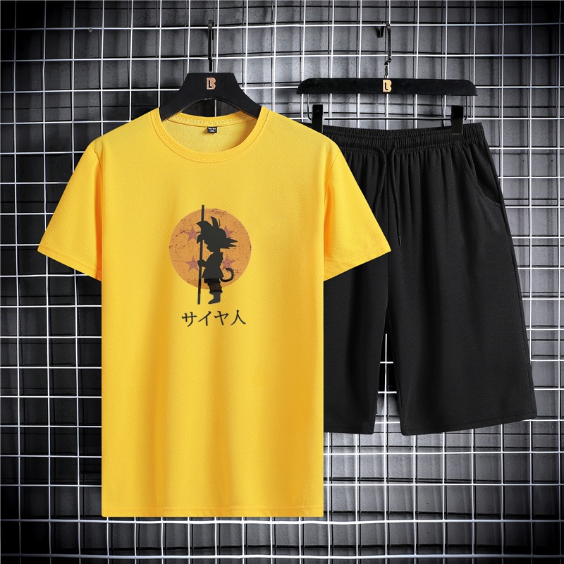 SET Pria = 1 Kaos + 1 Celana Pendek / kaos distro pria murah  keren jepang / celana kulot pria pendek chino