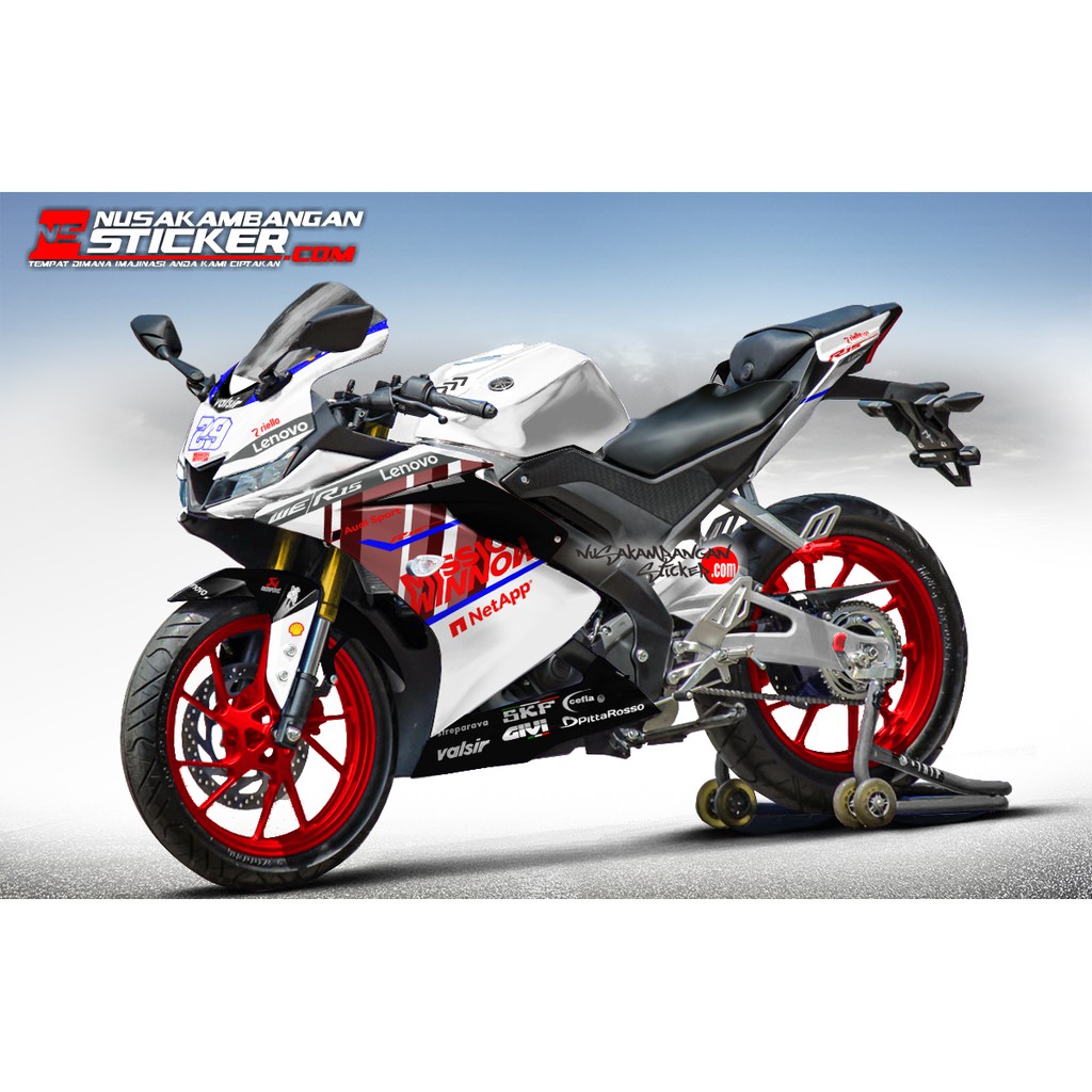 Decal Stiker R15 V3 2version MISSION WINNOW PUTIH