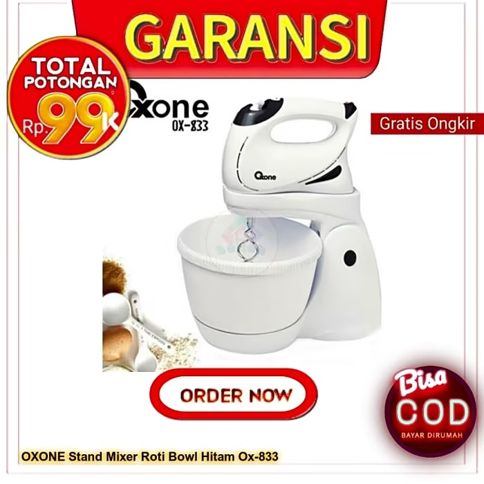 OXONE Stand Mixer Roti Bowl Hitam Ox-833