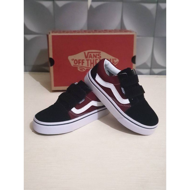 SEPATU ANAK VANS OLDSKOOL BLACK MAROON PREMIUM HIGH QUALITY SEPATU ANAK LAKI LAKI