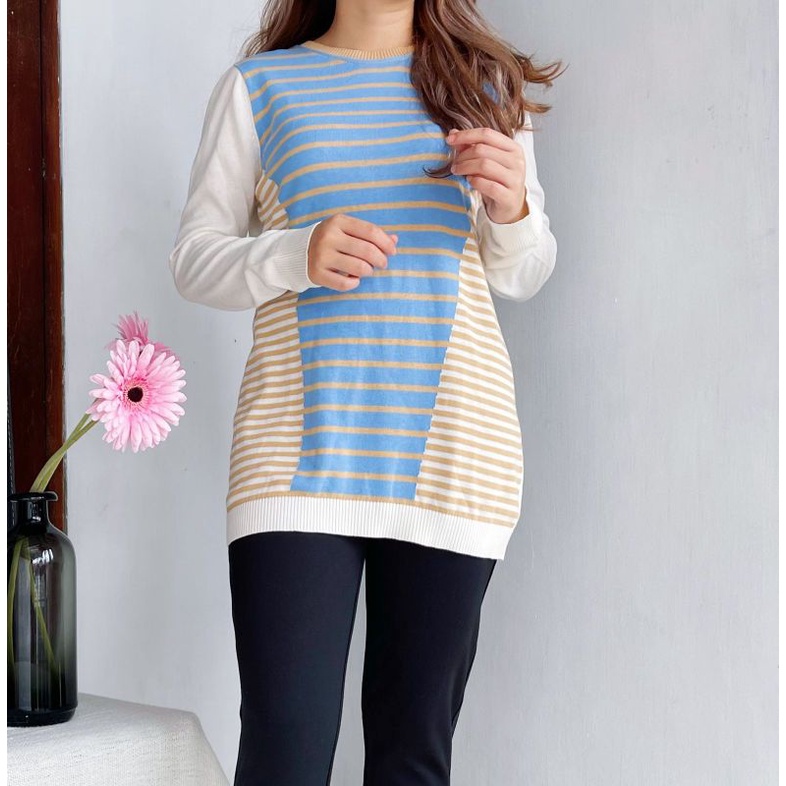 Ameli* striped knit blouse