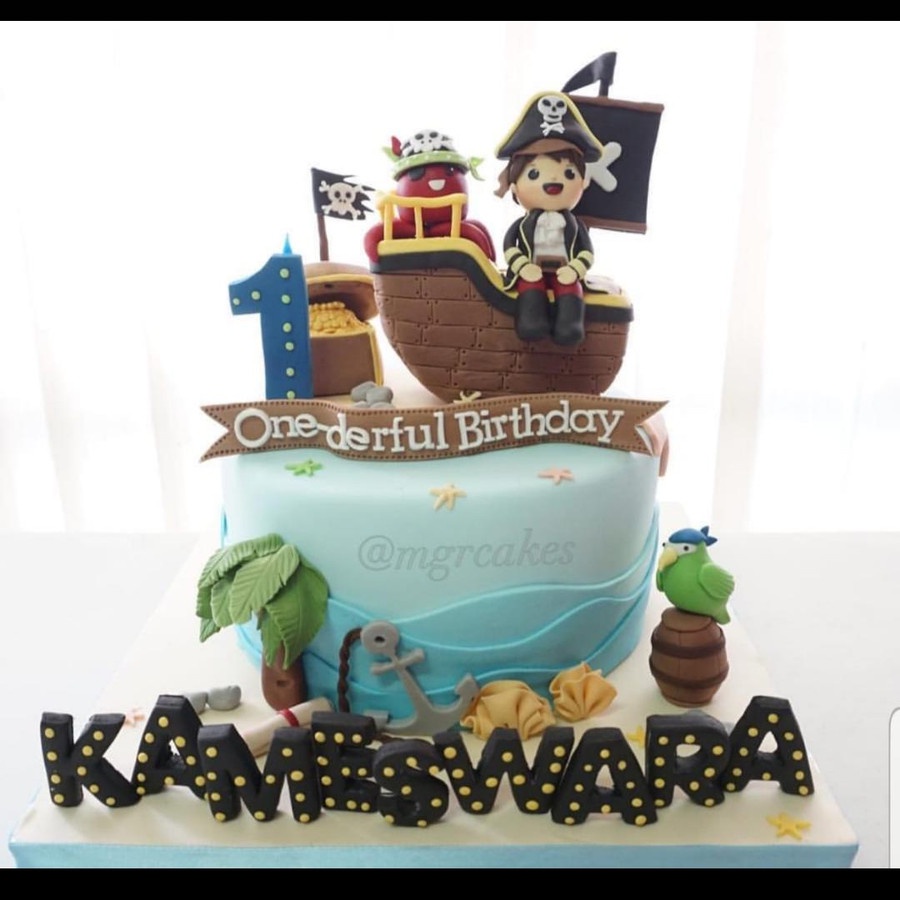 

Kue Ulang Tahun • Tema Bajak Laut • Chocolate Fudge • 20cm