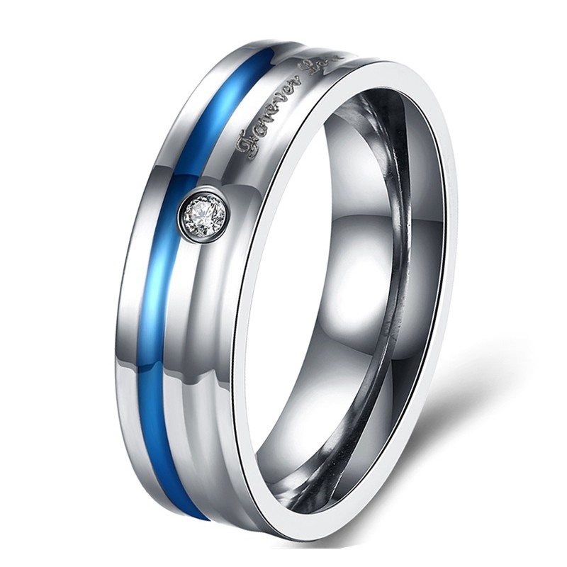 SALE / OBRAL Cincin Couple / Tunangan / Nikah / Pasangan / Titanium C052 Biru