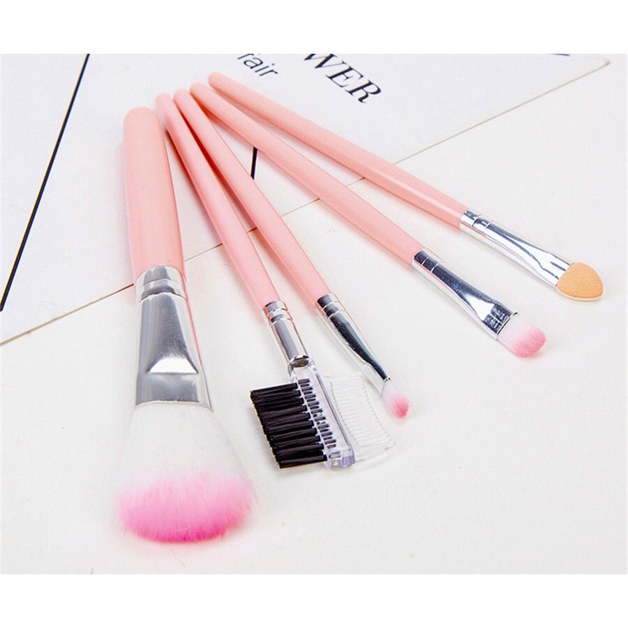 𝘈𝘉𝘎✰ Make Up Brush Set 5 in 1 Packingan Tas / Make Up Tools / Brush 1103