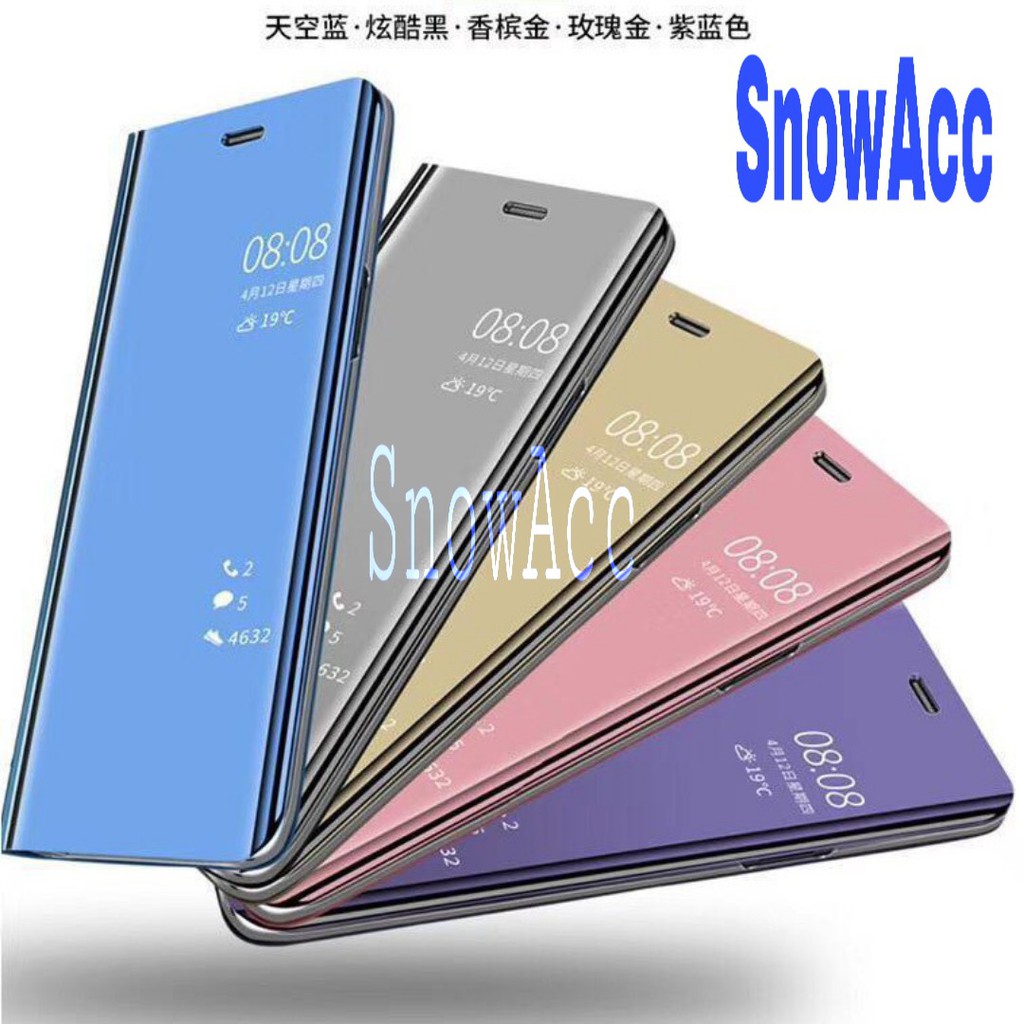 VIVO Y91 / Y95 CLEAR VIEW STANDING FLIP COVER CASING MIRROR CASE