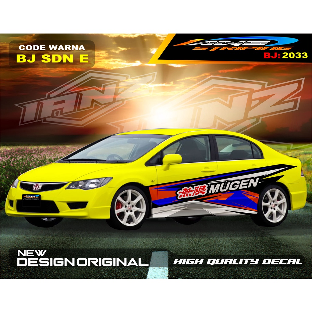 STIKER VARIASI MOBIL SEDAN / VARIASI STICKER BODY SAMPING  MOBIL VIOS / STIKER MOBIL