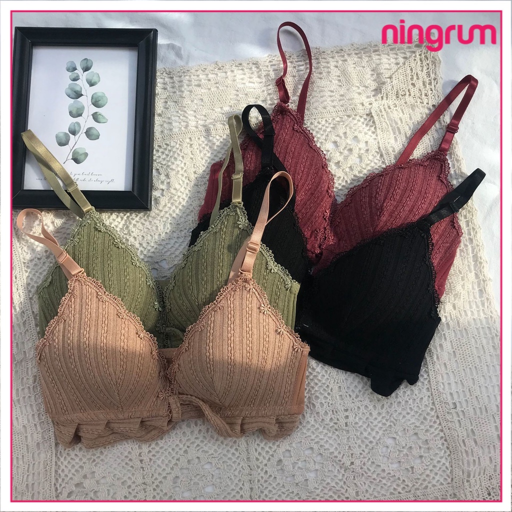 Ningrum Pakaian Dalam Bra Wanita BH Wanita BH Push up pengait depan push up bra lace import - 2024