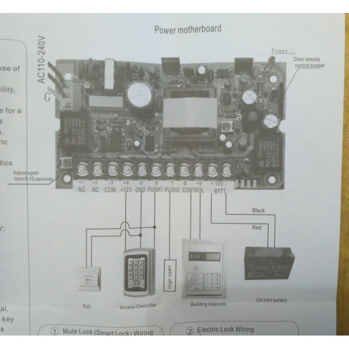 Murah PCB only power supply 12v 5a electric lock aki battery rfid control