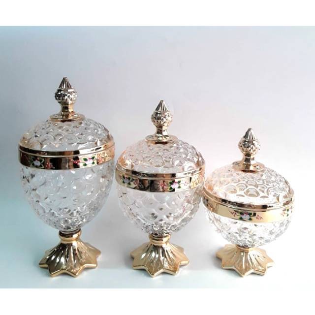 Gosend aja Toples Kristal Kaca / Stoples kue kering / Canister set