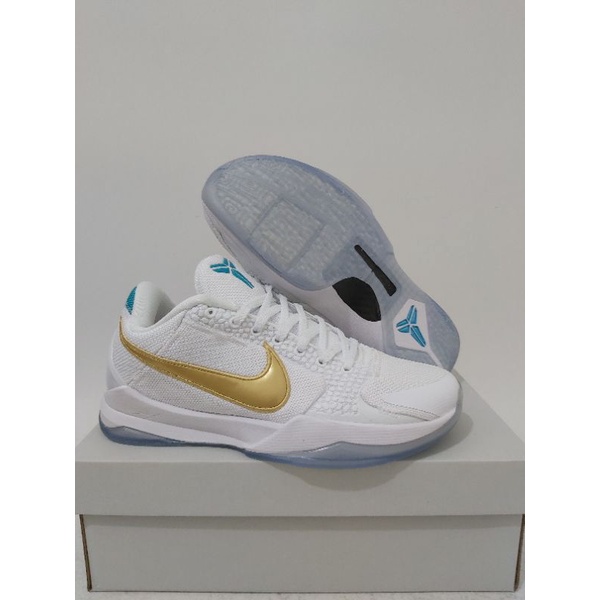 Sepatu Basket Nike Kobe 5 White Blue