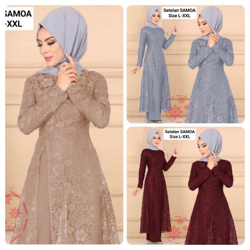 L - XL - XXL -Busana Muslim Gamis Murah Gaun Pesta Muslimah Baju Pesta Wanita Kondangan Mewah Couple