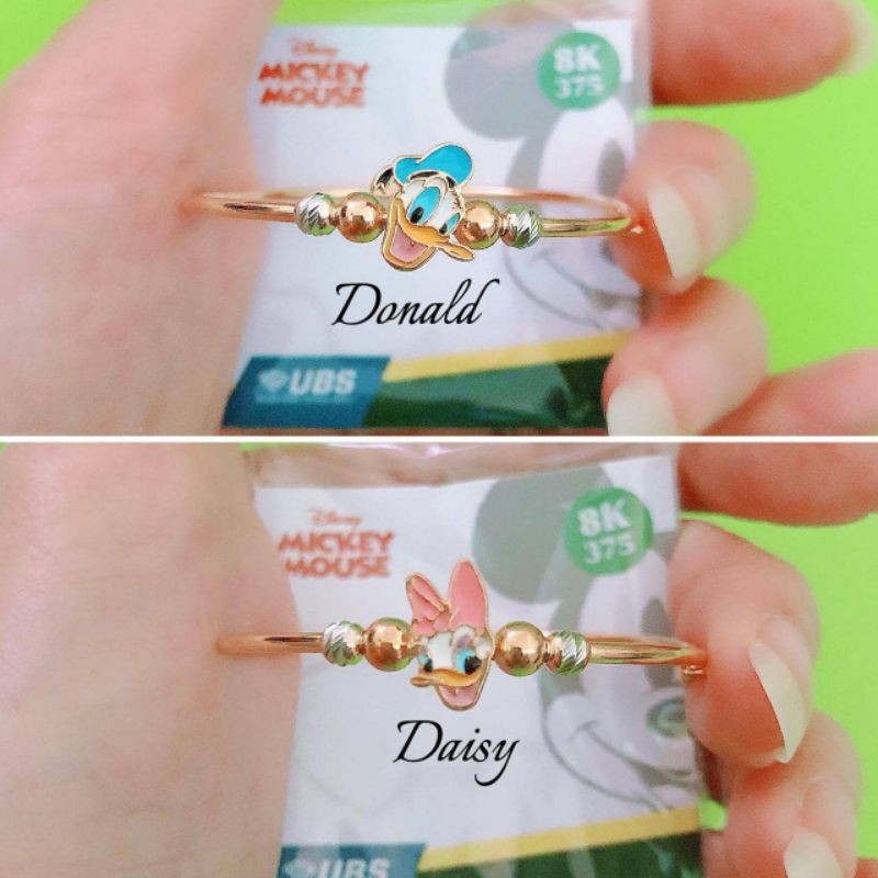 Gelang bangle anak donald daisy duck UBS kadar 375 8k