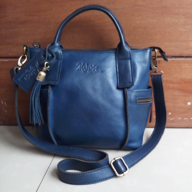 Emerson Navy Blue Melrose Melanie Leather