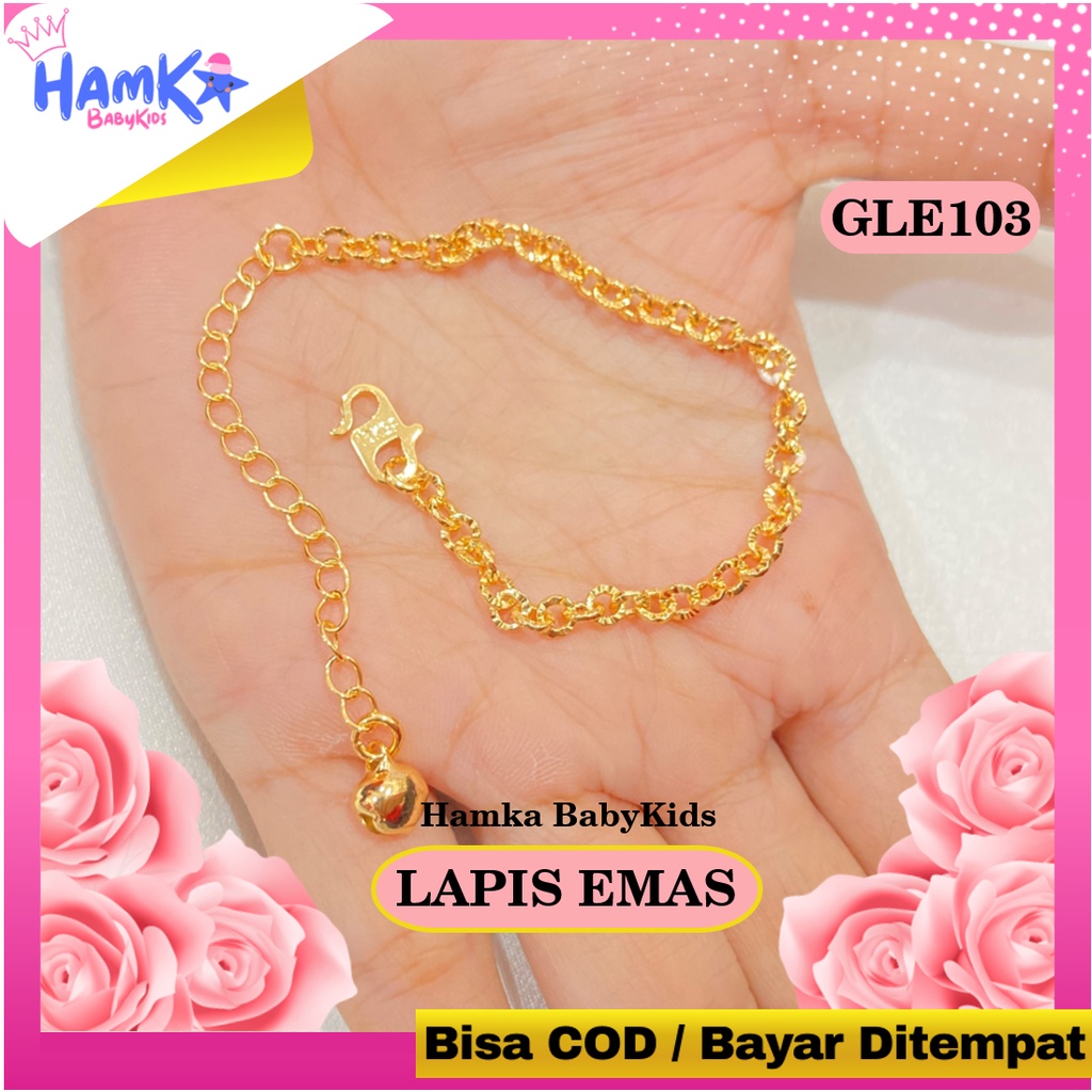 Gelang Bayi Perempuan Model Rantai Anak Rante Lapis Emas Xuping GLE103 Anti Karat Titanium