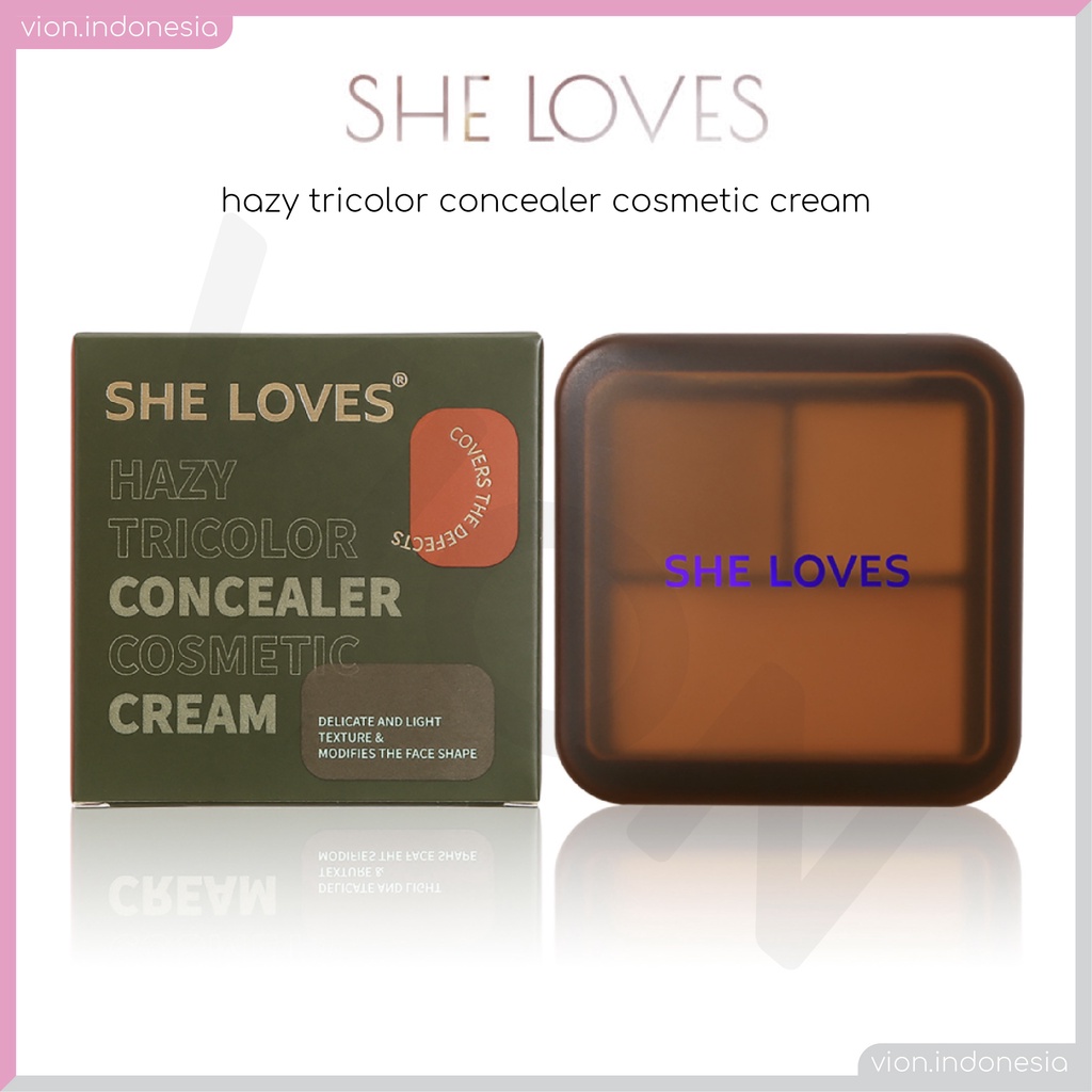 SHE LOVES Hazy Tricolour Concealer Cosmetic Cream Penyamar Original Sheloves SL025