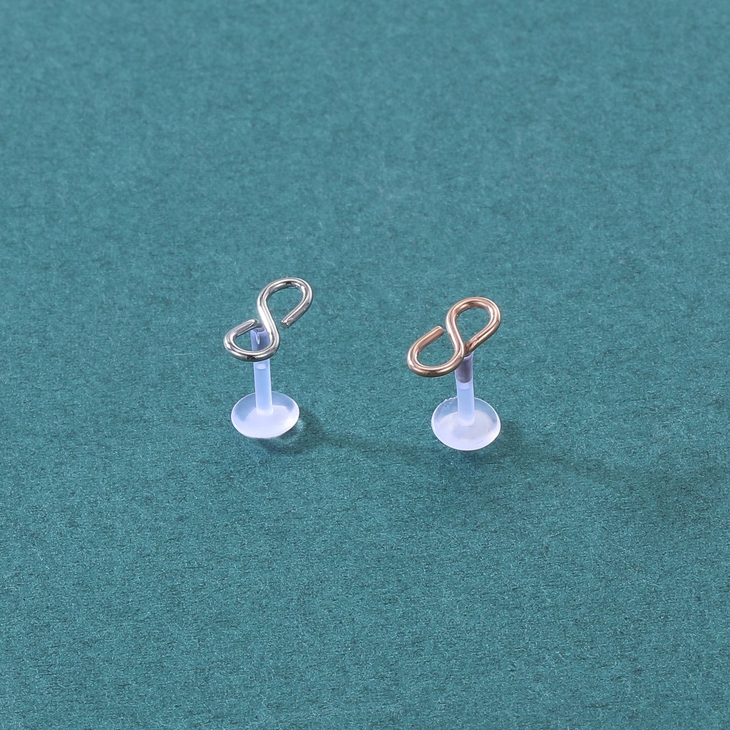 1pc Anting Tindik Bibir / Tulang Rawan Telinga Bentuk Bintang / Hati Bahan Stainless Steel 316l Warna Rose Gold