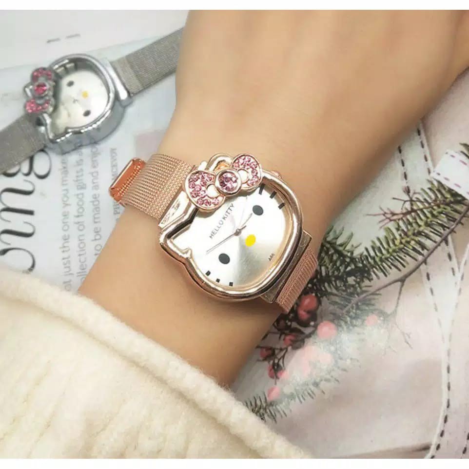 Jam Tangan Fashion Anak-Anak Korea Karakter Hello Kitty Pasir HK-175