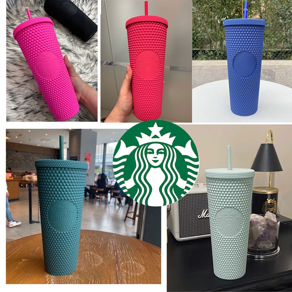 Starbucks Tumbler 710ml Diamond Radiant Goddess Straw Cup With With Lid Summer Cold Water Cup Tumbler With Straw Plastic Durian Coffee Mugs