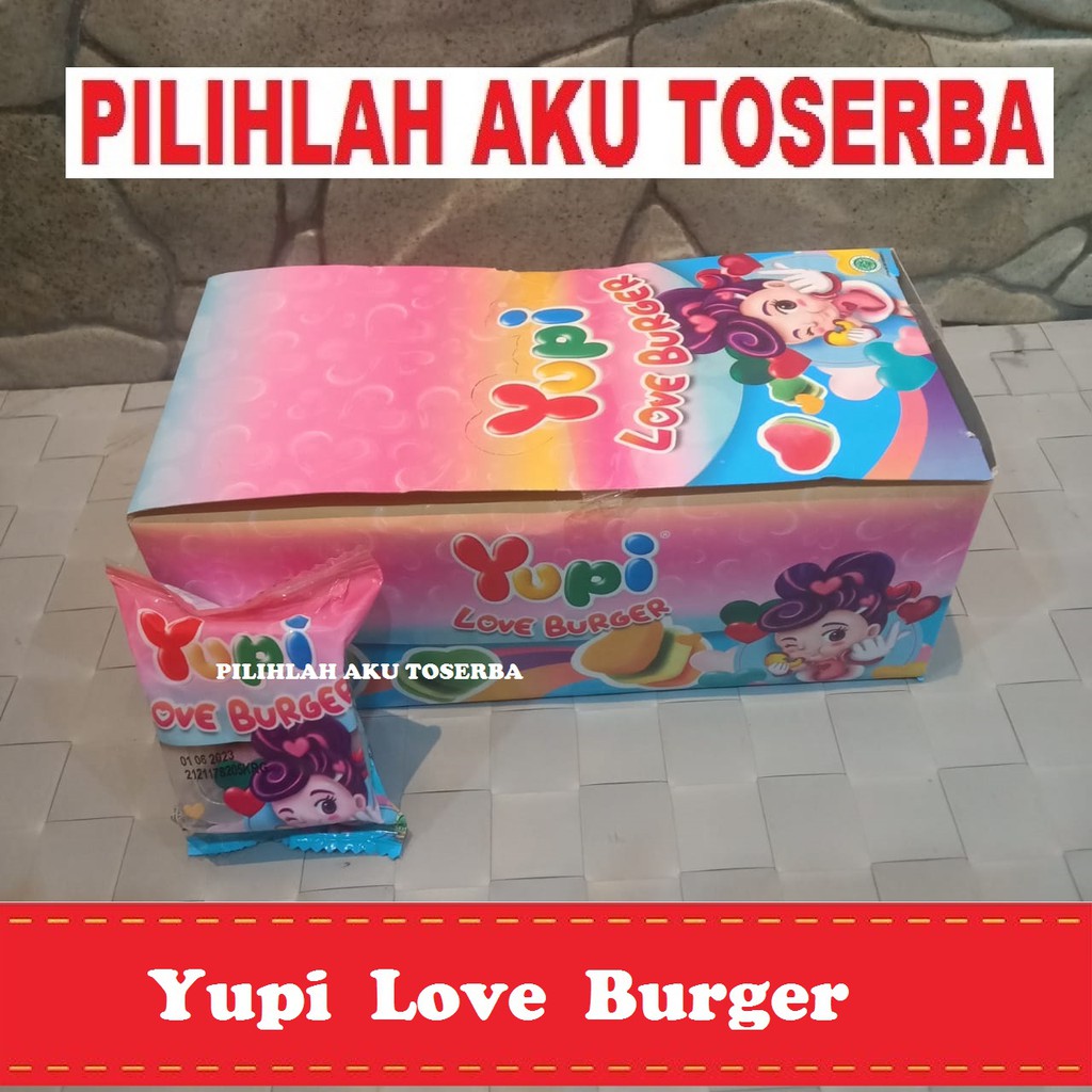 YUPI LOVE BURGER isi 12 PCS - ( HARGA PER BOX )