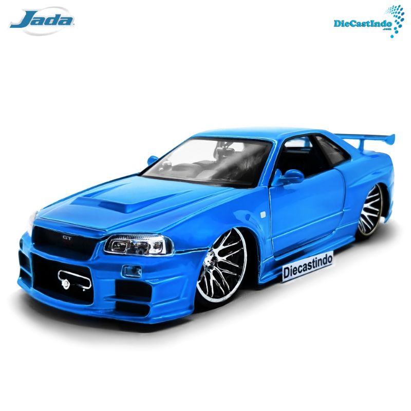 Jada 1:24 - Fast & Furious Brian's 2002 Nissan Skyline GT-R R34 Biru