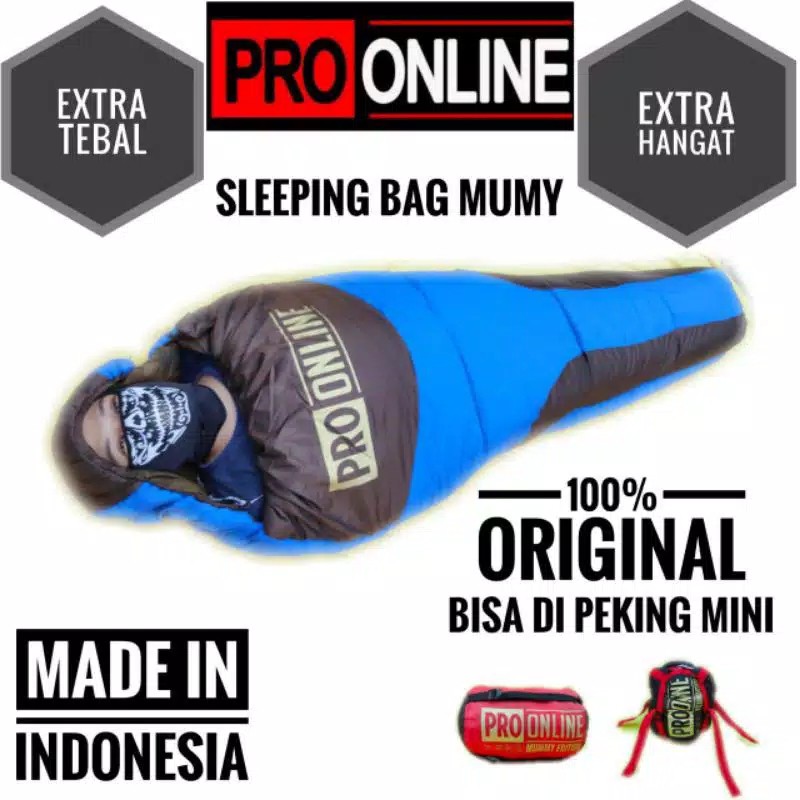 Sleeping Bag Mummy Lapis Dacron SB Mumi Untuk Dingin Extrime Lebih Tebal dan Hangat