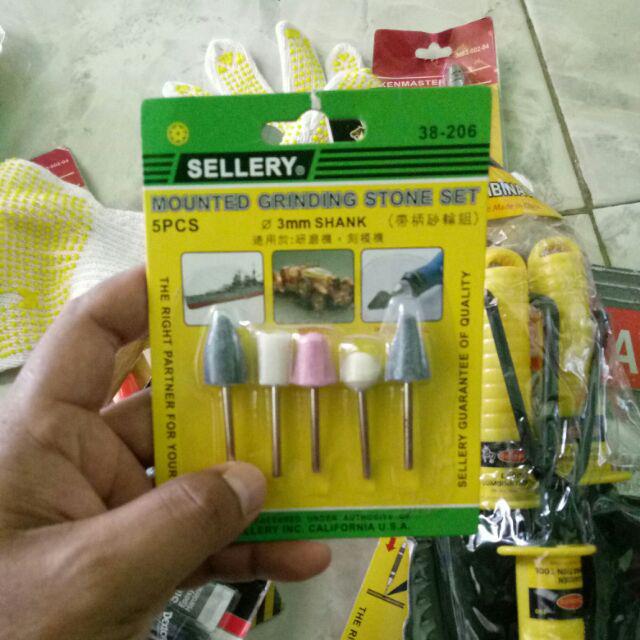 5pcs Mounted Grinding Stone Set / Mata Grinda Batu Mini Grinder Seller
