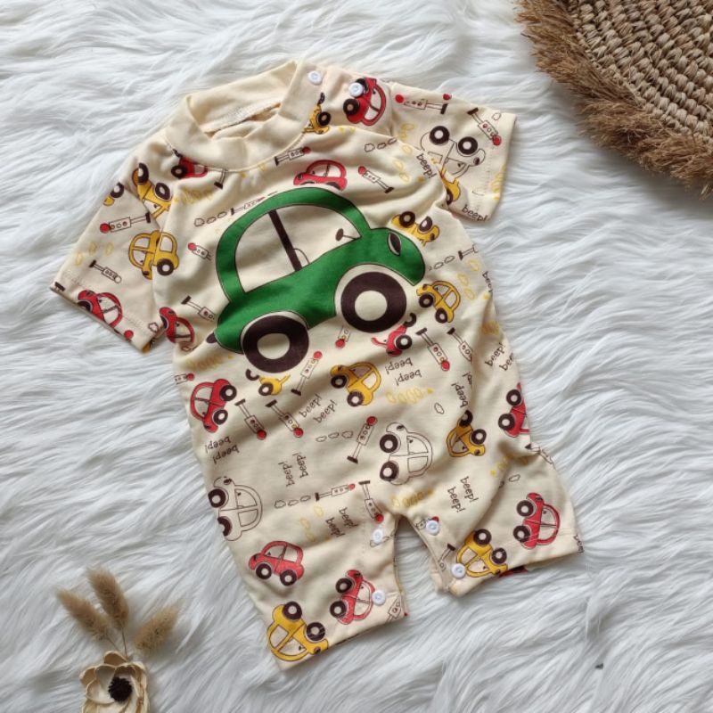 Romper bayi motif car 0-3 bulan