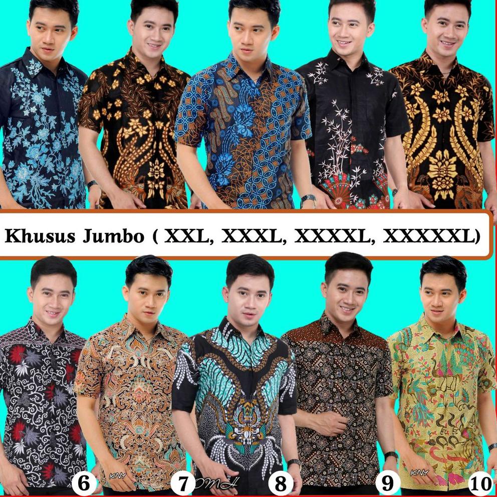 Terlaris➩ JUMBO XXL, XXXL, XXXXL, XXXXXL kemeja batik pria lengan pendek jumbo baju batik pria 77 ➩