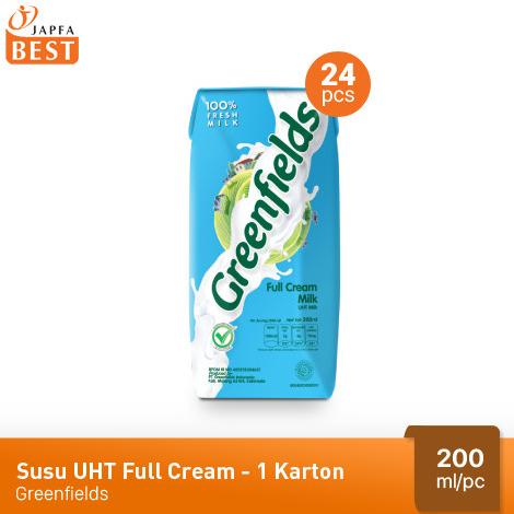 

(BISA COD) Susu Greenfields UHT Full Cream 200 ml (Isi 24 pcs) CUCI GUDANG Kode 538