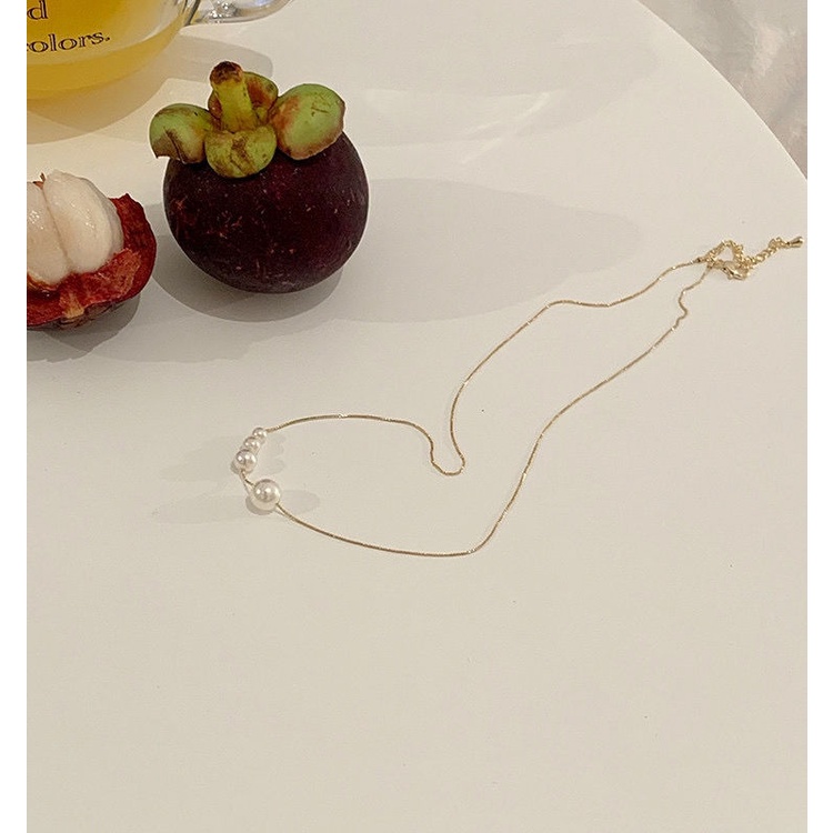 Large Small Pearl Pendant Necklace Simple Korean Necklace Clavicle Chain