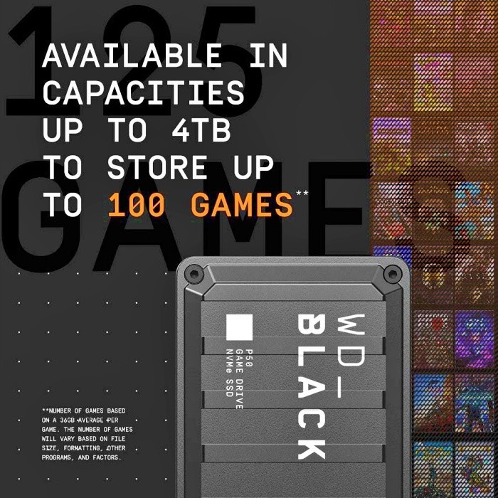 SSD WD Black P50 500GB Game Drive / SSD Eksternal Gaming