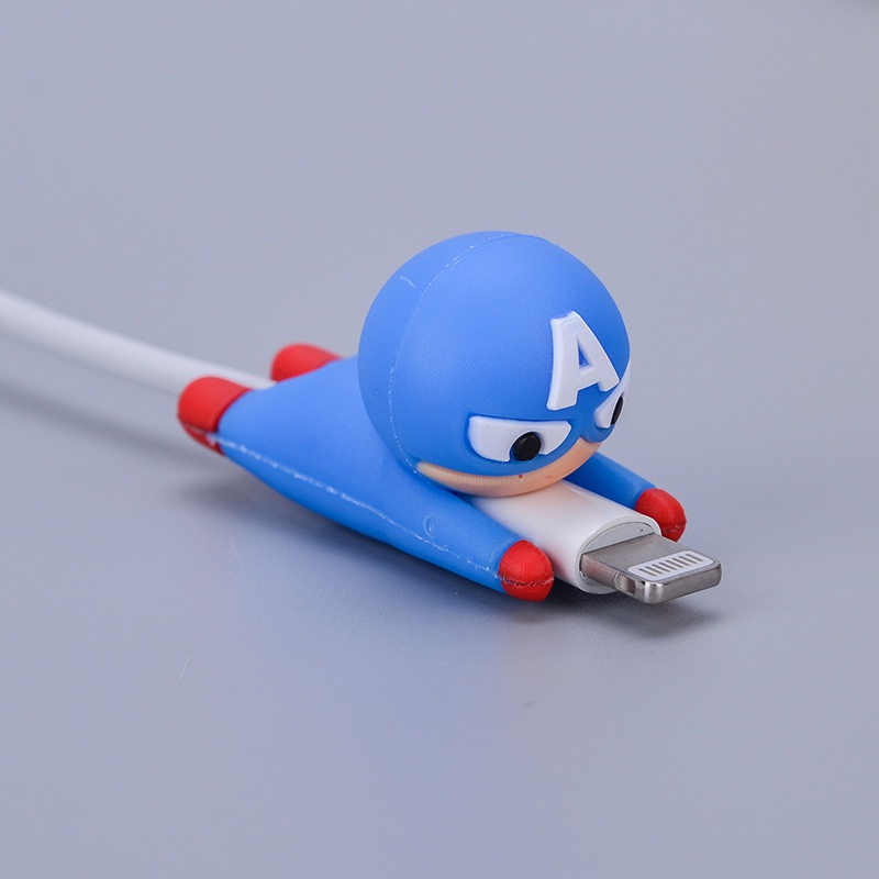 Marvel Cartoon Spider-Man Iron Man Venom Android iPhone Data Cable Protector Charging Cable Bit