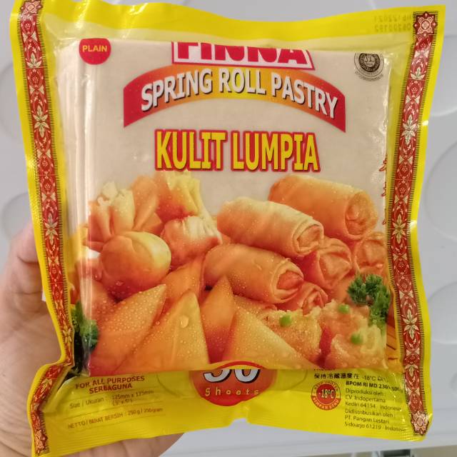 

Kulit Lumpia Finna 125mmx125mm, 50 lembar 250 gram