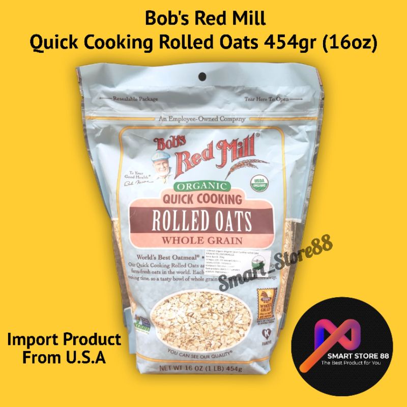 

Bobs Red Mill Quick Cooking Rolled Oats 454gr Cereal BRM Bob's Red Mill