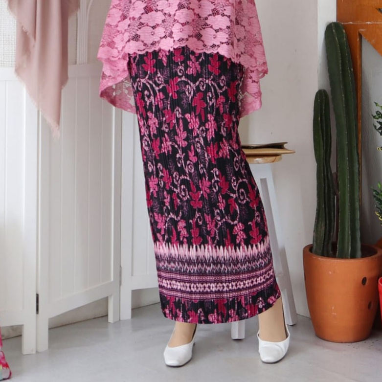 (REALPIC) ROK BATIK PLISKET JUMBO-Pink Paya